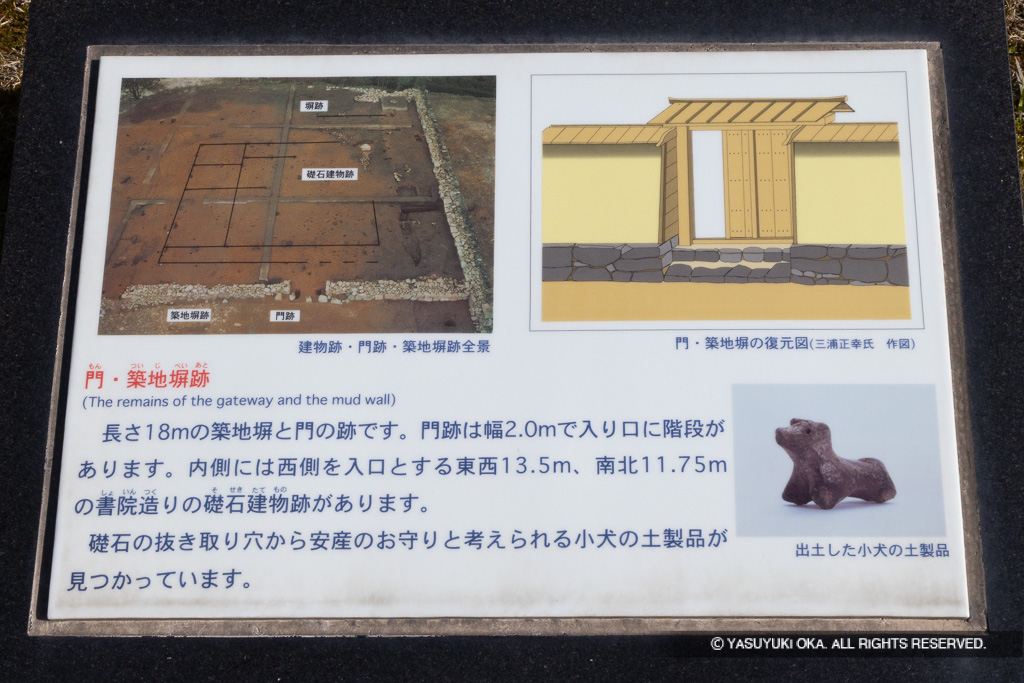 門・築地塀跡の歴史解説板