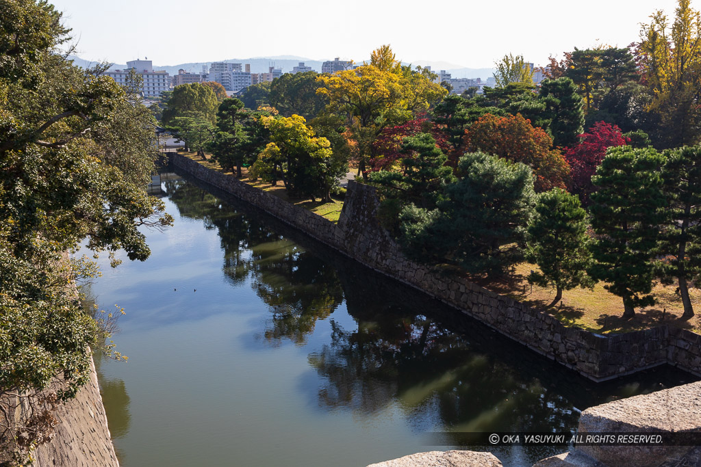 二条城天守台から南東を望む