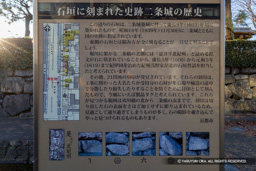 石垣に刻まれた史跡二条城の歴史・歴史解説板 | 高解像度画像サイズ：5753 x 3835 pixels | 写真番号：IMG_0382 | 撮影：Canon EOS R10