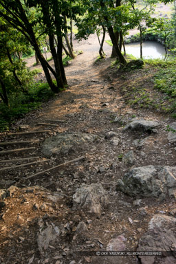 小谷城の馬洗池を望む｜高解像度画像サイズ：3744 x 5616 pixels｜写真番号：1P3J6084｜撮影：Canon EOS-1Ds Mark III