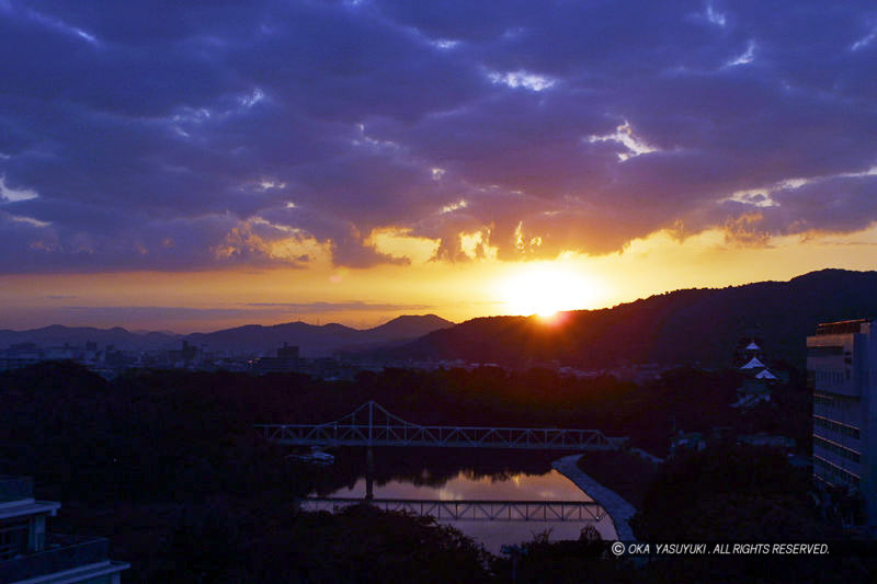岡山城の日の出