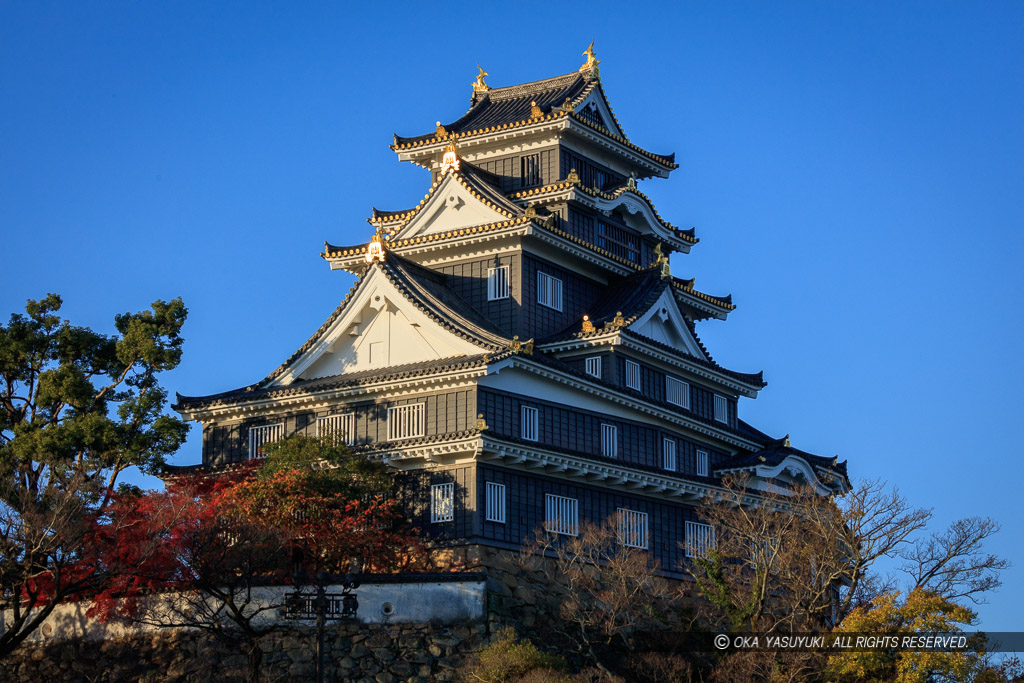 旭川から岡山城天守・秋