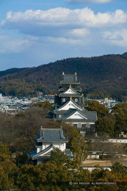 岡山城月見櫓と天守｜高解像度画像サイズ：2690 x 4044 pixels｜写真番号：100-9937S53B｜撮影：Canon EOS-1DS