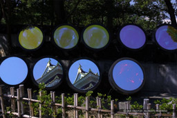 岡山城天守のライトアップ装置｜高解像度画像サイズ：800 x 533 pixels｜写真番号：142_4244_IMG_psd｜撮影：