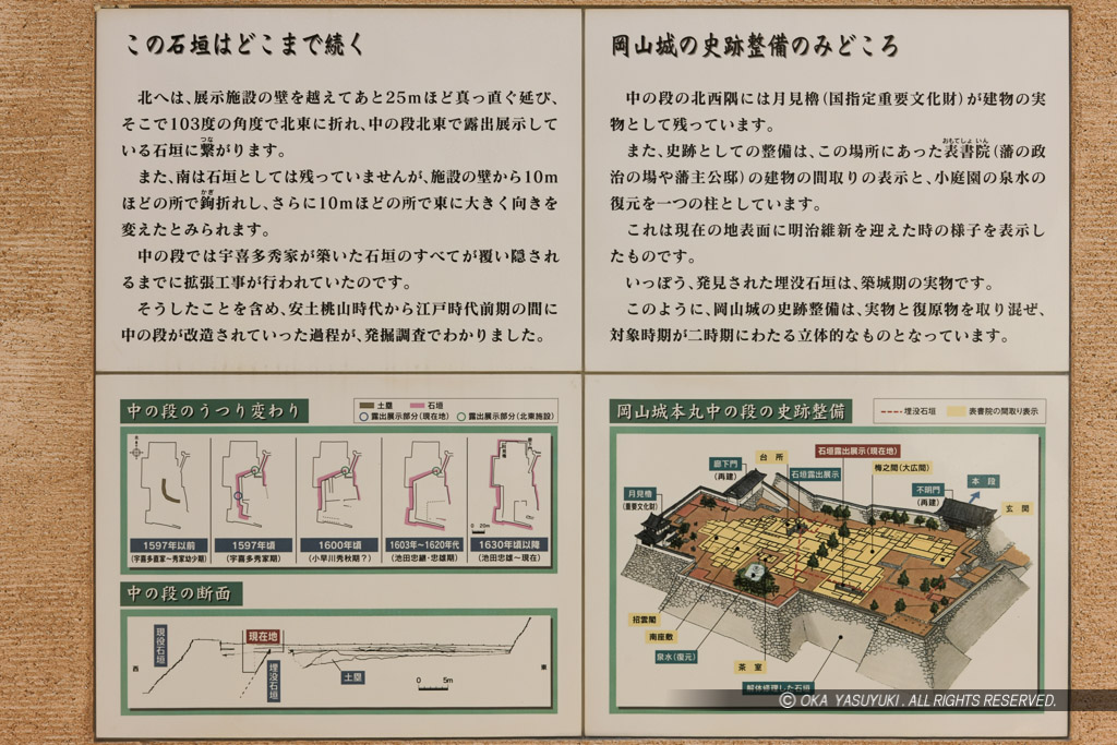 宇喜多秀家時代・中の段石垣・歴史