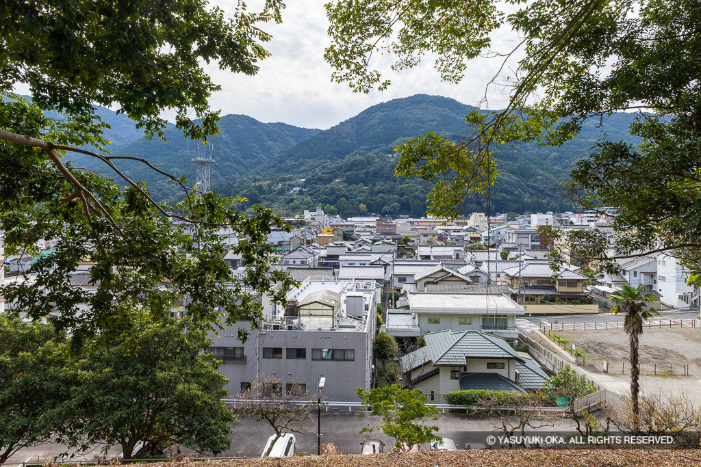 台地から城下を望む