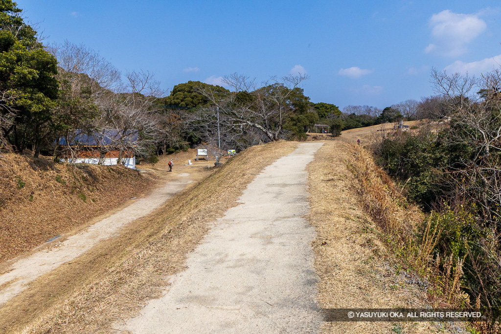 焼米ヶ原付近の土塁