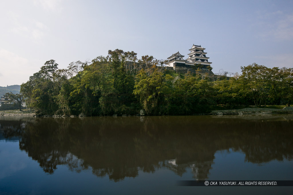 肘川と大洲城