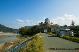 肘川堤防より見る大洲城｜高解像度画像サイズ：4064 x 2704 pixels｜写真番号：53BS9489｜撮影：Canon EOS-1DS