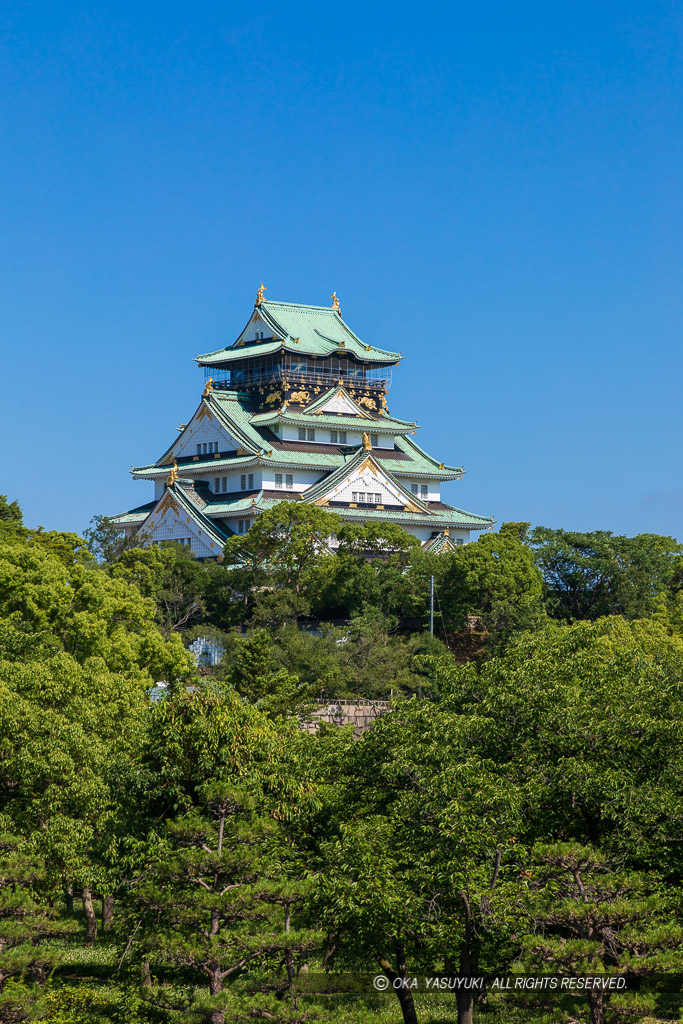 玉造口から見る大阪城天守閣