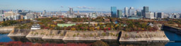 大阪城全景・南から(高解像度)|高解像度画像サイズ:34073 x 8782 pixels|写真番号:5DSA9422_pano|撮影:Canon EOS 5DS