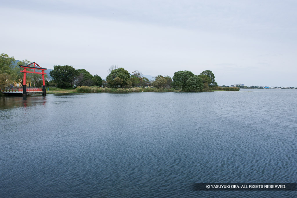 坂本城址公園を望む