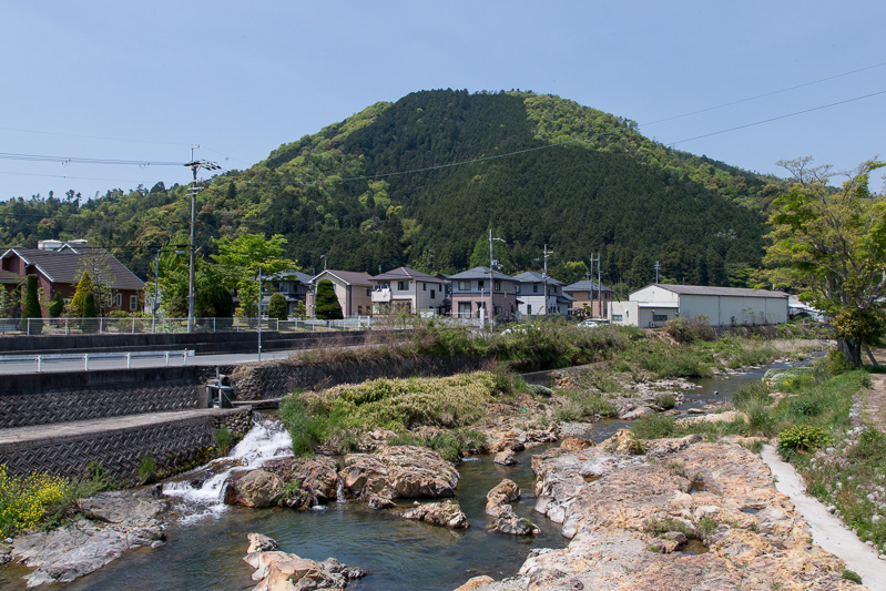 伊沢川から城山を望む