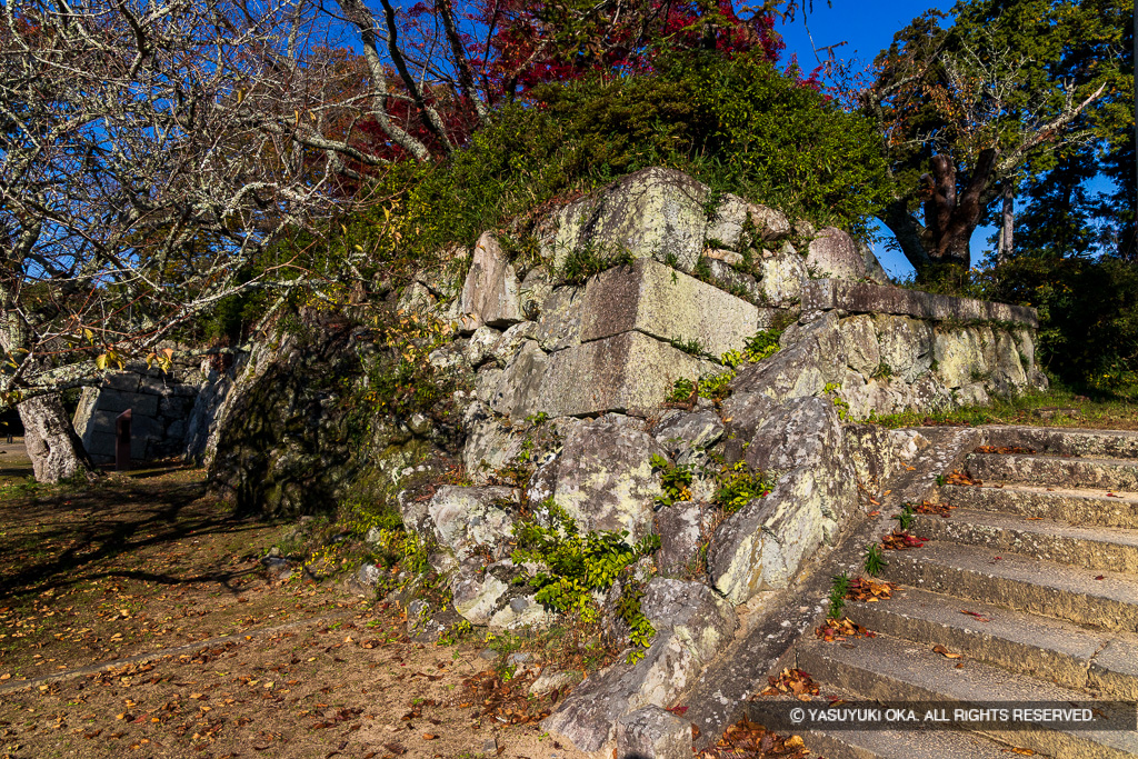 本丸虎口跡と岩盤
