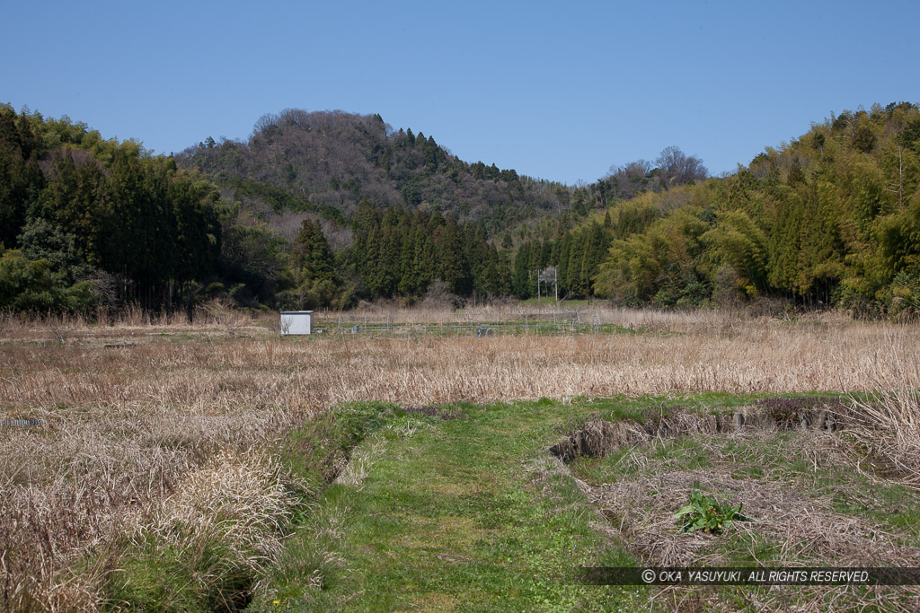 佐和山城大手門跡から本丸を望む