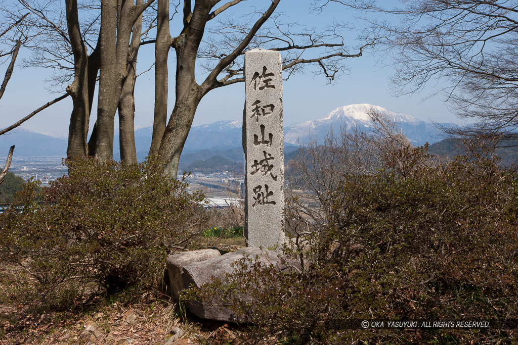 佐和山城本丸石碑・伊吹山