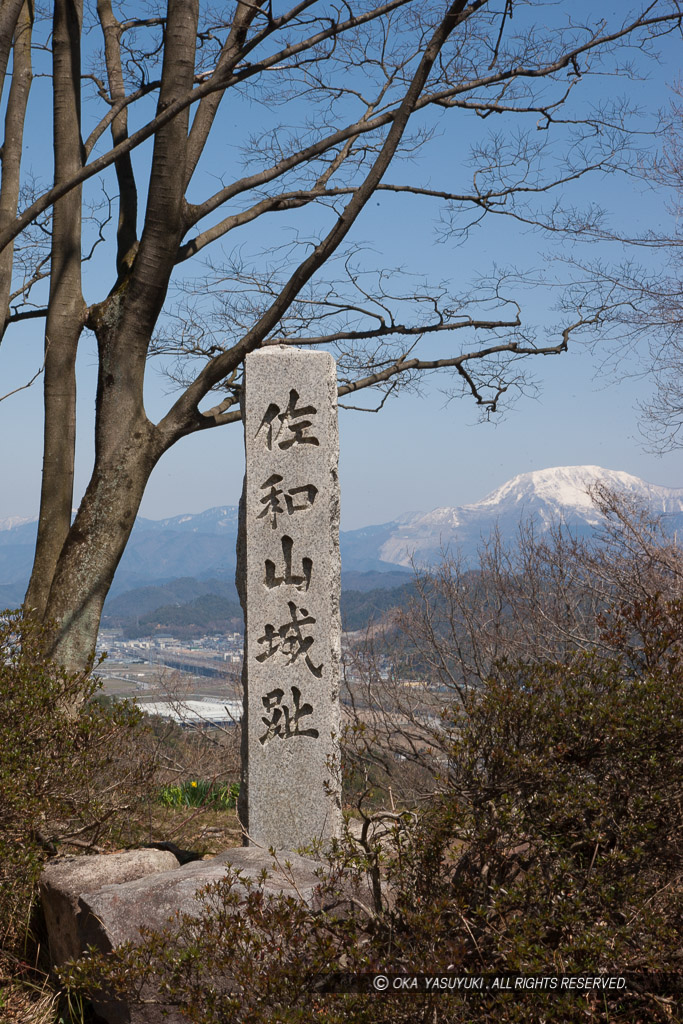 佐和山城本丸石碑・伊吹山