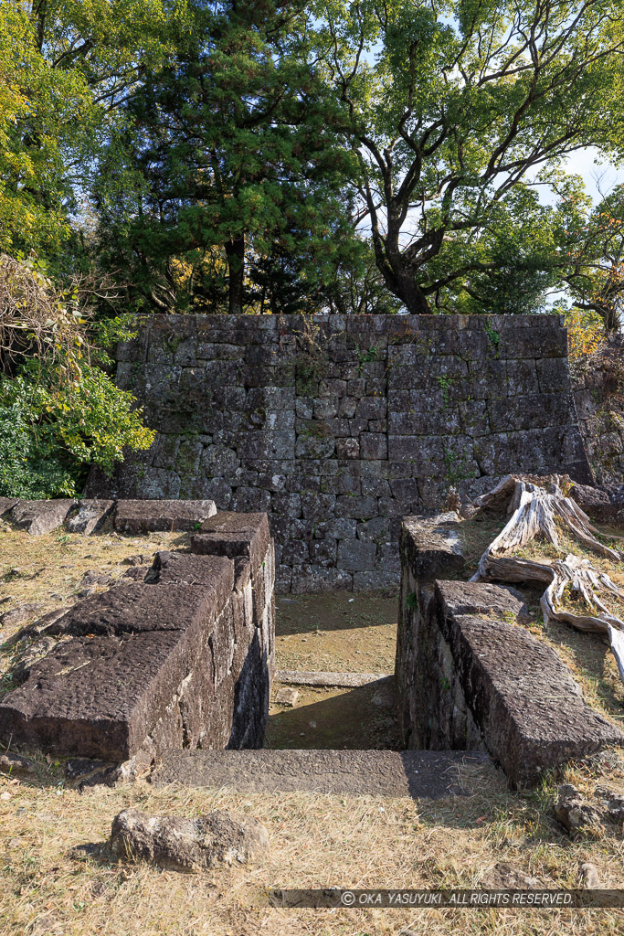 出丸から見る本丸閉塞石垣