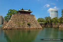 鞘橋と天守台・玉藻廟（発掘整備前） | 高解像度画像サイズ：2852 x 1902 pixels | 写真番号：215-1600_CRW | 撮影：Canon EOS D60