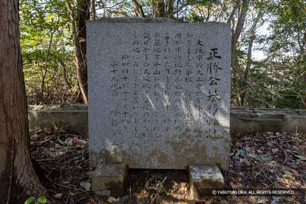 蜂須賀正勝の墓・徳島藩主蜂須賀家墓所・移転碑