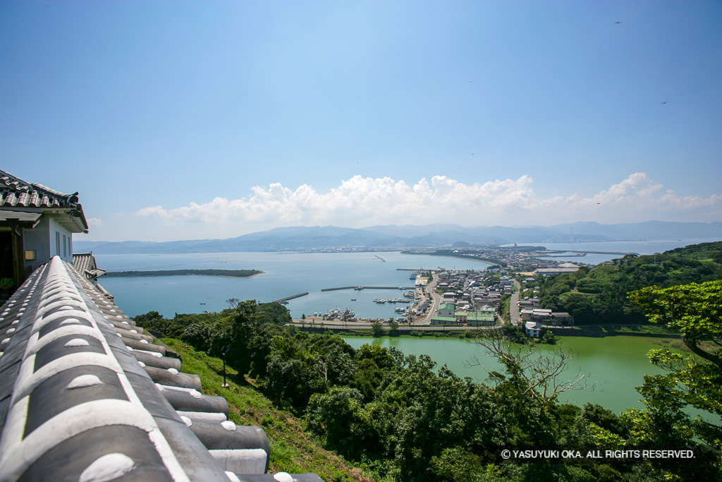 富岡城と天草の下島本島を結ぶ砂嘴