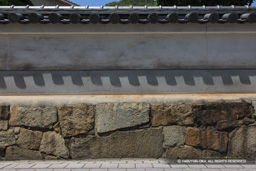 阿弥陀寺土塀の鞆城石垣石刻印「回」 | 高解像度画像サイズ：5524 x 3683 pixels | 写真番号：1P3J5204 | 撮影：Canon EOS-1Ds Mark III