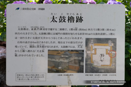 太鼓櫓跡・歴史解説板 | 高解像度画像サイズ：4595 x 3065 pixels | 写真番号：6F1A8226 | 撮影：Canon EOS R5m2