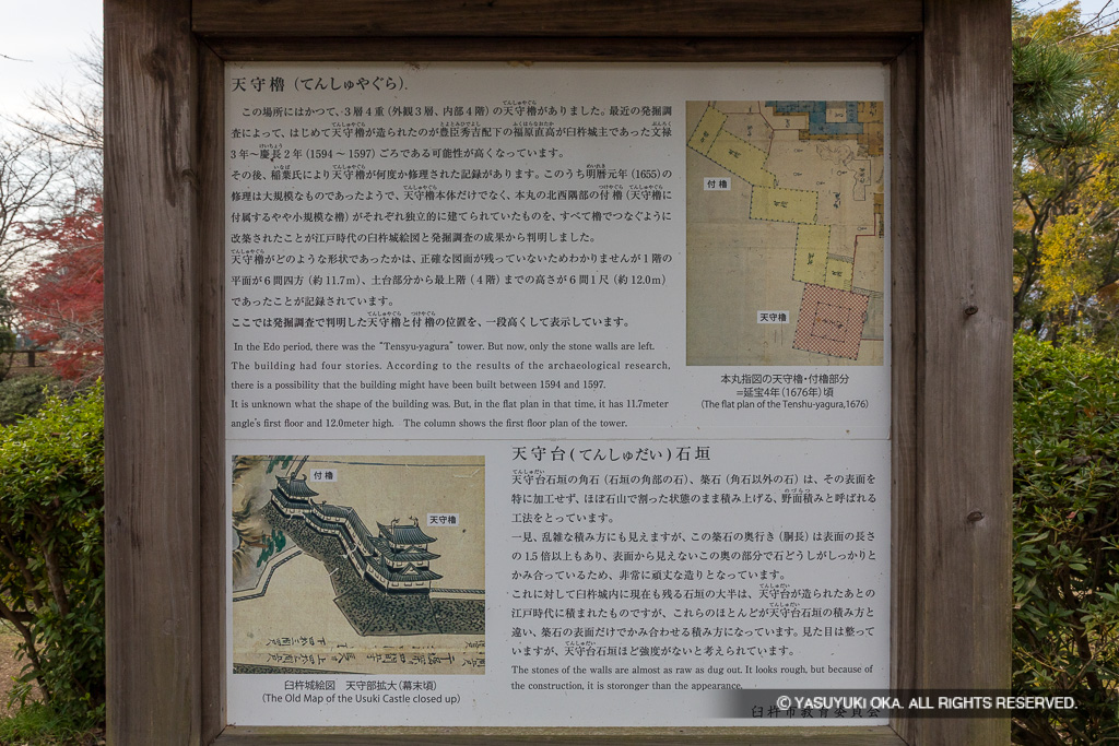 天守櫓・歴史解説板