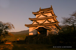 夕日に映える宇和島城天守｜高解像度画像サイズ：4064 x 2704 pixels｜写真番号：53BS9143｜撮影：Canon EOS-1DS