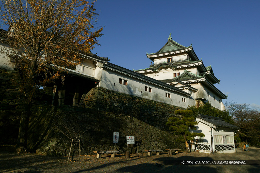 楠門と和歌山城天守