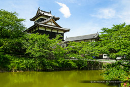 大和郡山城 月見櫓と梅林門・夏｜高解像度画像サイズ：2696 x 1797 pixels｜写真番号：202-0246_IMG｜撮影：Canon EOS D60