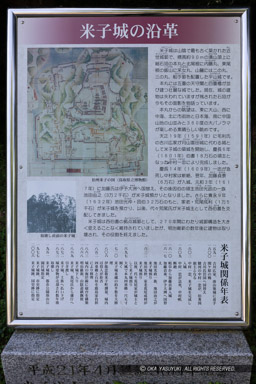 米子城の沿革現地解説板|高解像度画像サイズ:4087 x 6132 pixels|写真番号:5D4A0718|撮影:Canon EOS 5D Mark IV