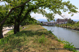 西出丸芝土居と水堀|高解像度画像サイズ:6720 x 4480 pixels|写真番号:5D4A9807|撮影:Canon EOS 5D Mark IV
