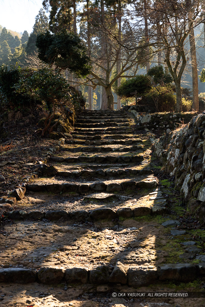 史跡の石階段の風景