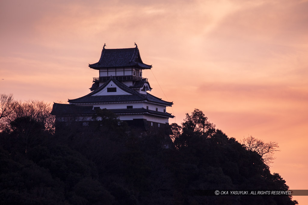 犬山城の夕焼け