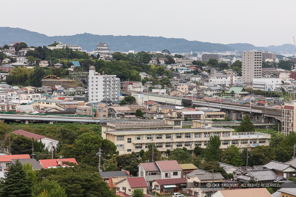 石垣山中腹より小田原市街を望む