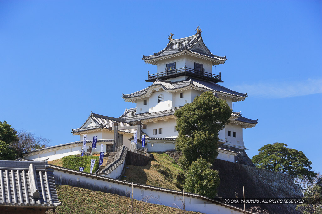 掛川城三の丸から望む天守