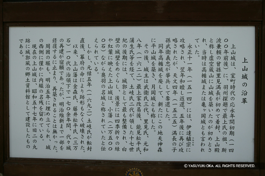 上山城の沿革