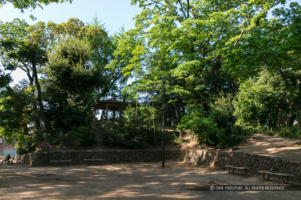 三芳野神社に残る土塁跡