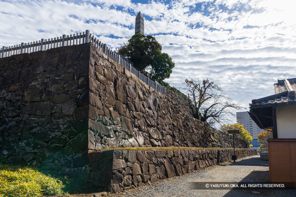 本丸帯曲輪石垣（西側）