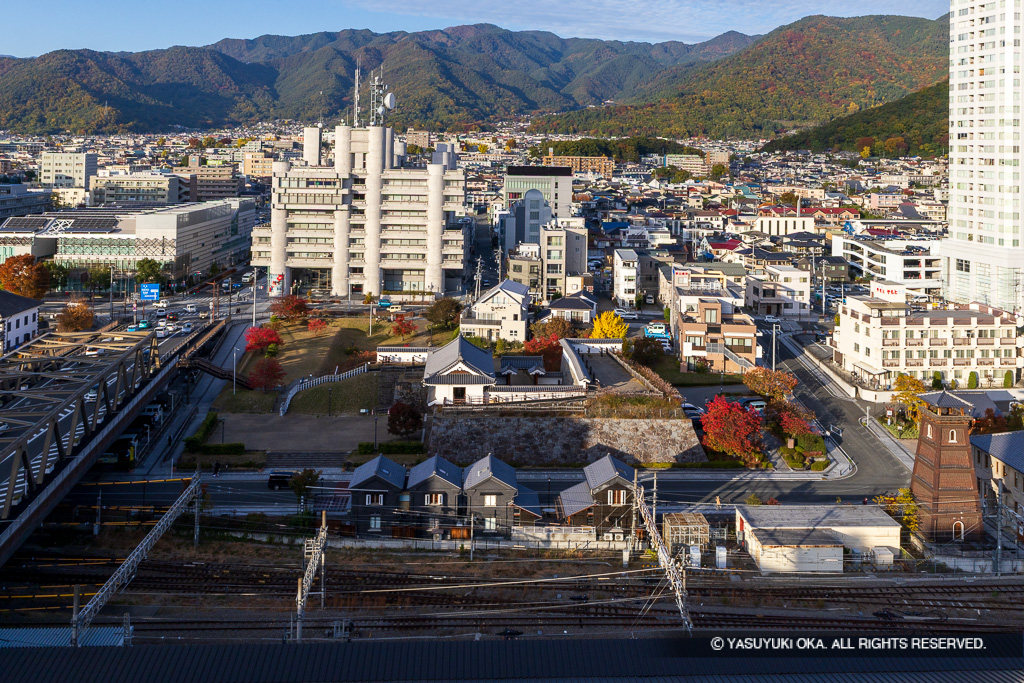 城のホテル甲府ヒストリアラウンジから見た山手御門