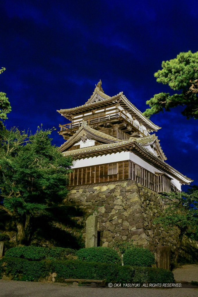 丸岡城のライトアップ