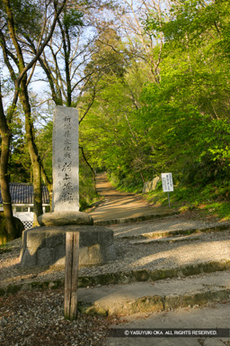 一文字門跡からの登り口と村上城跡石碑 | 高解像度画像サイズ：3328 x 4992 pixels | 写真番号：VJ7Z4080 | 撮影：Canon EOS-1Ds Mark II