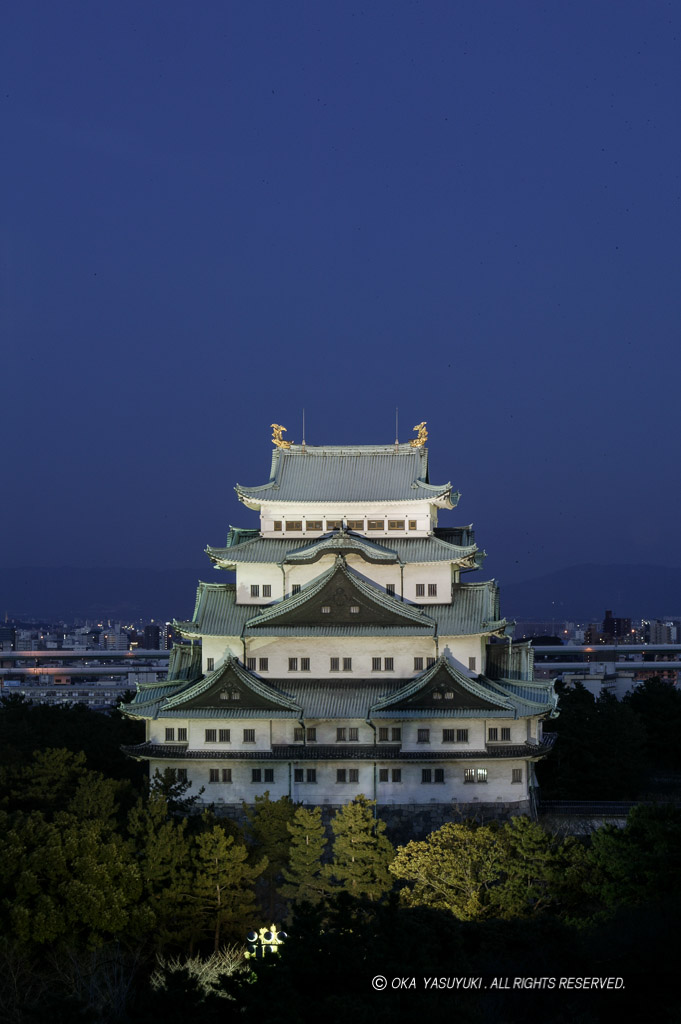 名古屋城天守のライトアップ