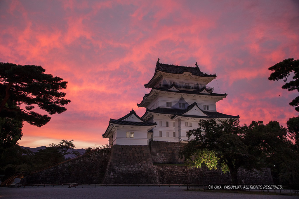 小田原城の夕焼け