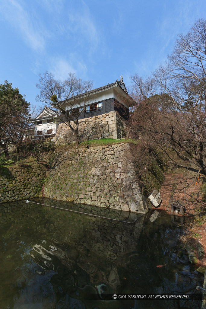 本丸辰巳櫓台石垣と水堀