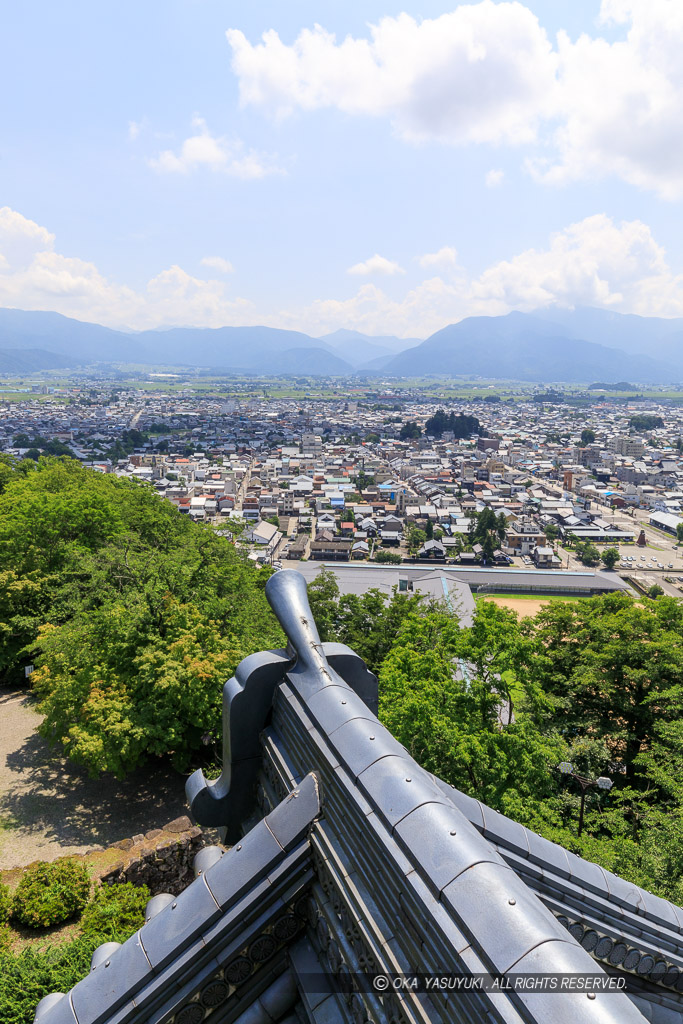 天守から城下町を望む