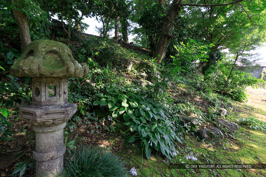 庭先に残る土塁・武家屋敷・旧田村家