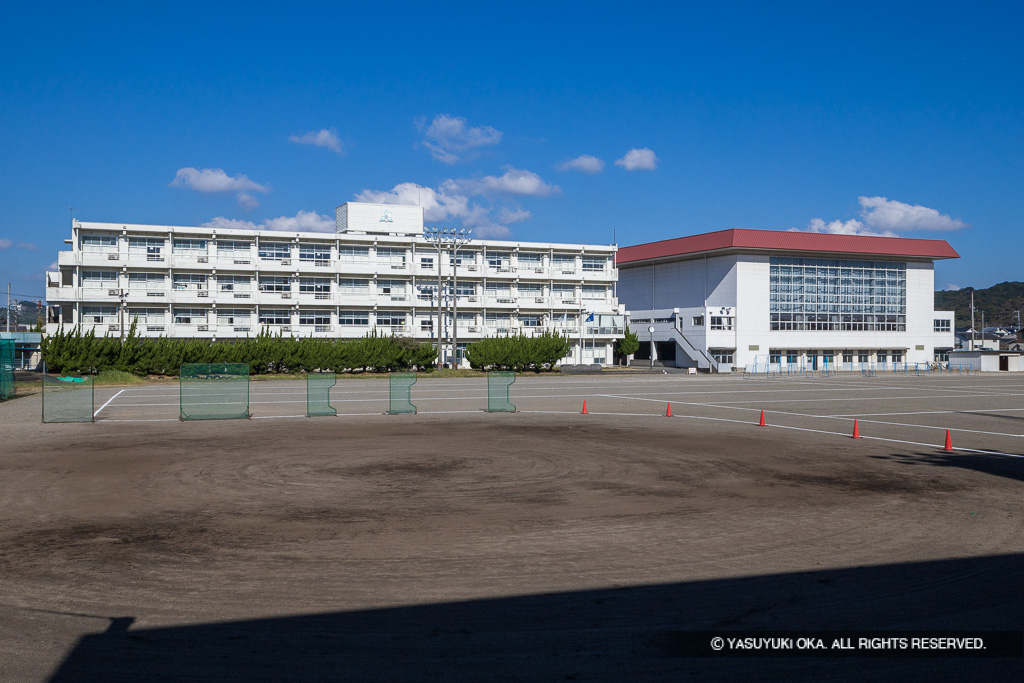 相良城跡（牧之原市立相良中学校）