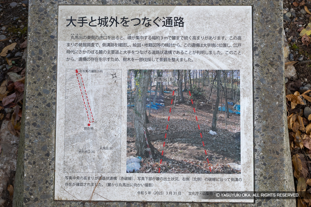 大手と城外をつなぐ通路・歴史解説板